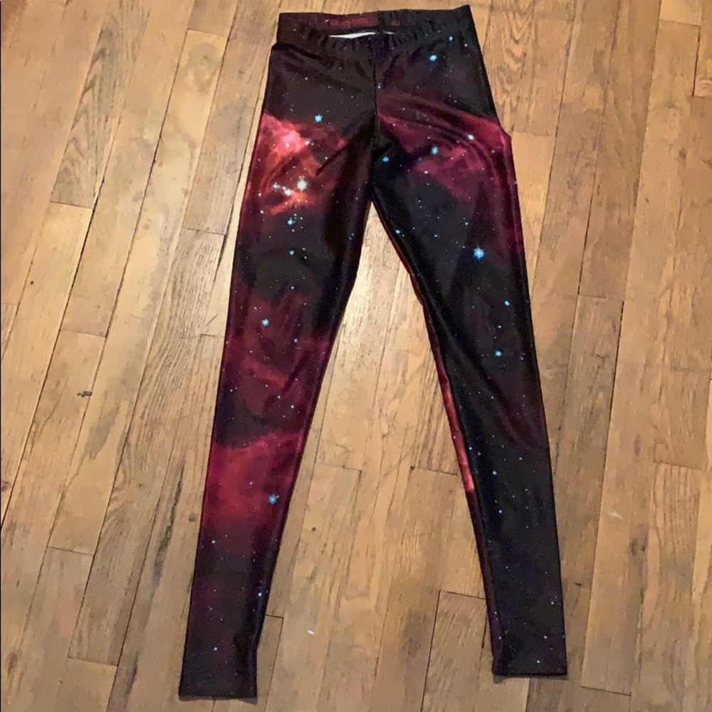 Blackmilk Red Galaxy Leggings